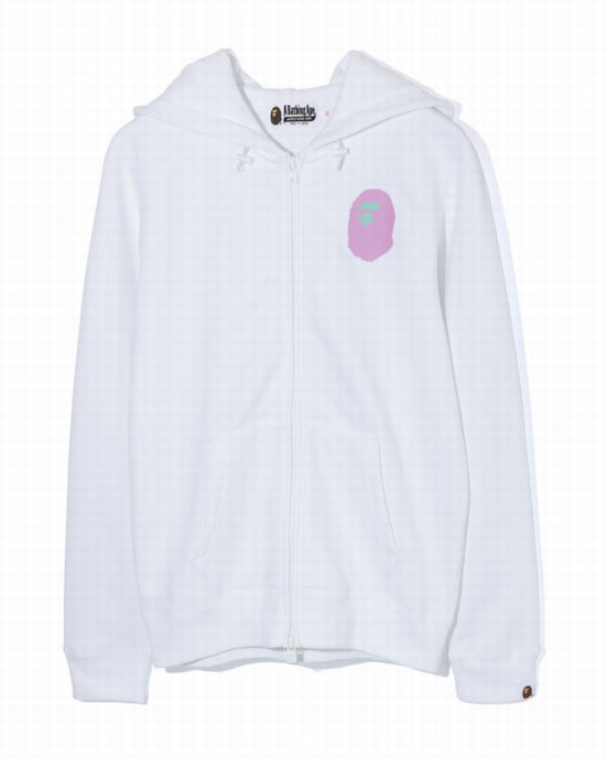 Sudadera Con Capucha Bape Colours multi logo zip Mujer Blancos | 028349-VOF