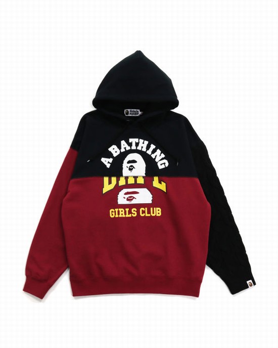 Sudadera Con Capucha Bape Docking Cable Sleeve Oversized Pullover Mujer Negros | 706532-OPU