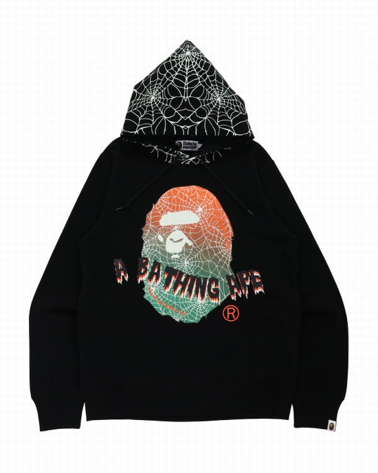 Sudadera Con Capucha Bape Halloween Ape Head Glow In The Dark Pullover Hombre Negros | 605842-LNR