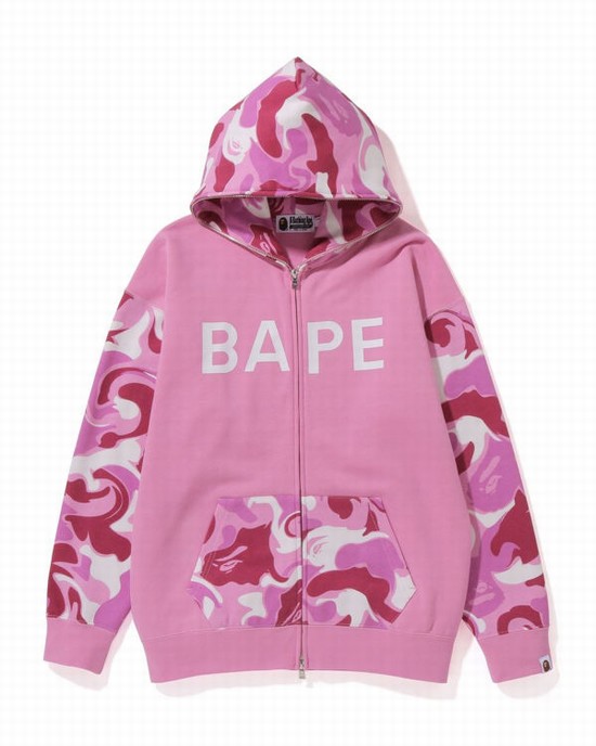 Sudadera Con Capucha Bape Marble Camo Oversized Full Zip Mujer Rosas | 403186-VGP