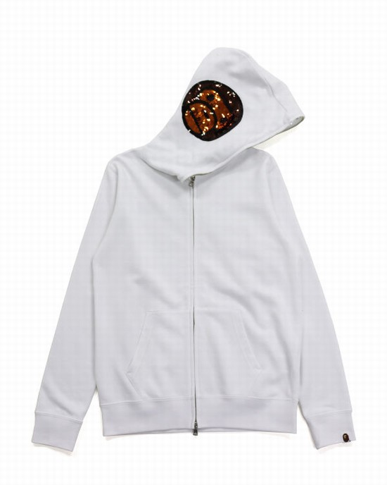 Sudadera Con Capucha Bape Milo Sequin Full Zip Mujer Blancos | 948503-GMU