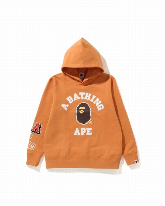 Sudadera Con Capucha Bape Multi Fonts Pullover JR Niños Naranjas | 397580-NEX