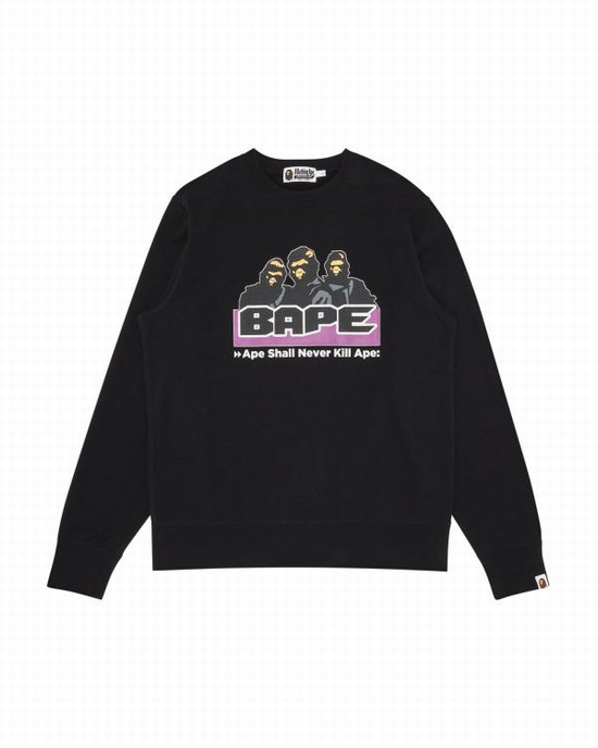 Sudaderas Bape Archive Crewneck Hombre Negros | 357804-NGY