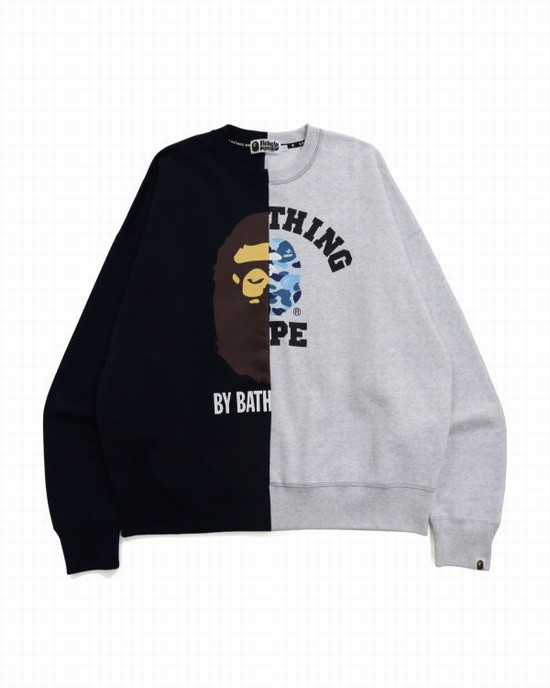 Sudaderas Bape College & By Bathing Loose Fit Hombre Azul Marino Azules | 123947-GNA