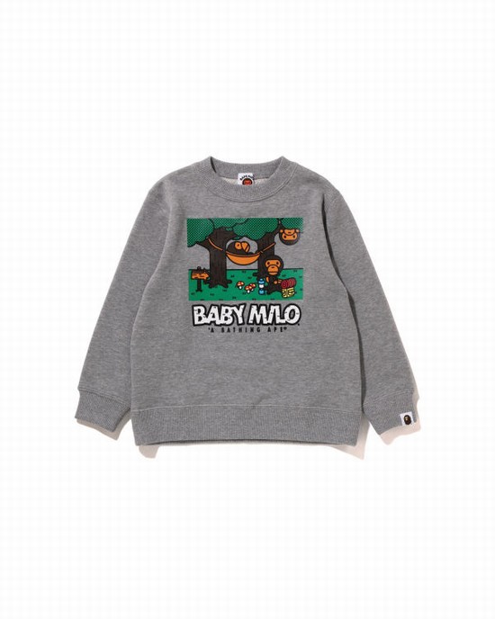 Sudaderas Bape Milo Camo Hammock Crewneck Niños Grises | 461590-XVT