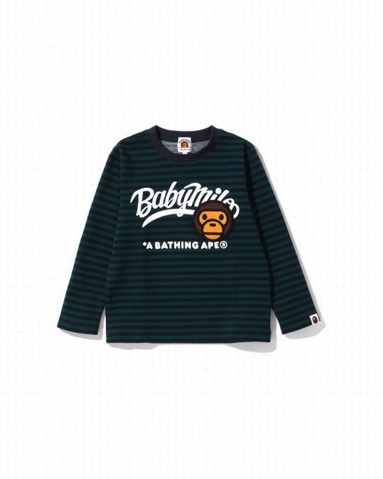 Sudaderas Bape Milo Patch Hoop Crewneck Niños Verdes Oscuro | 091734-GZS