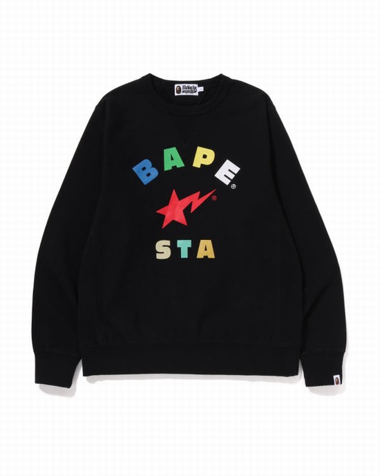 Sudaderas Bape STA Crewneck Hombre Negros | 873265-FCT