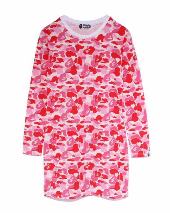 Vestido Bape ABC Camo L/S Bodycon Mujer Rosas | 239158-VQH