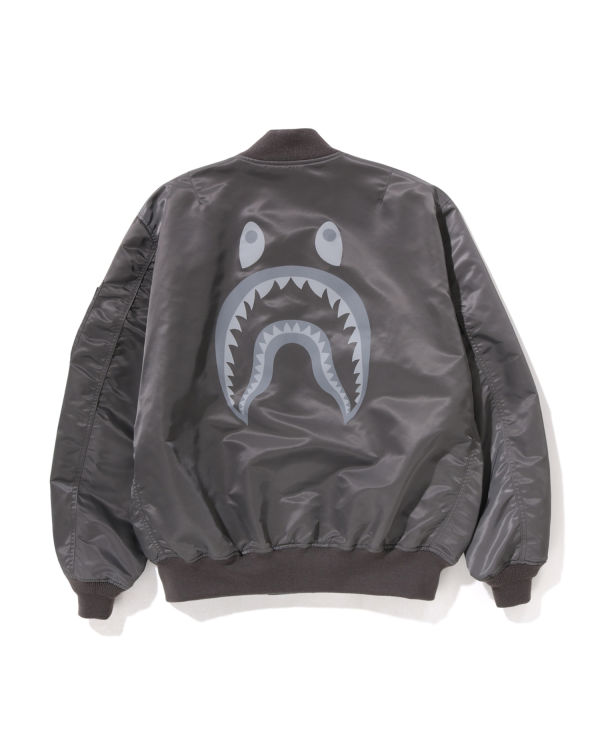 Abrigos Bape Shark Loose Fit MA-1 Hombre Plateados | 120834-DAW