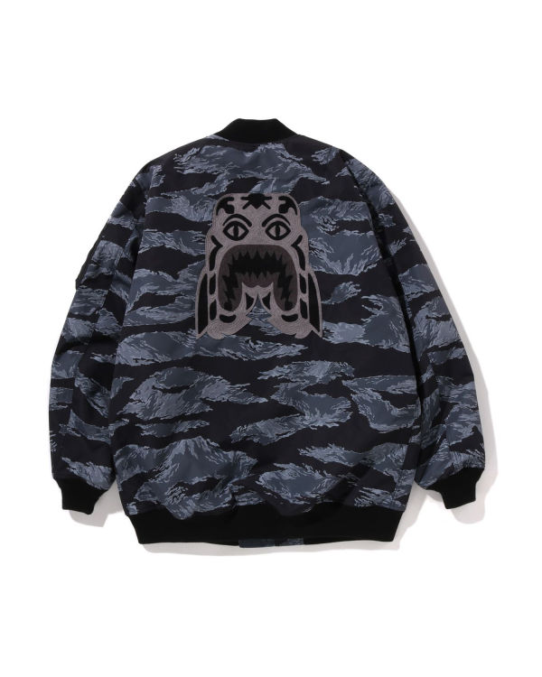 Abrigos Bape Tiger Camo Long MA-1 Hombre Negros | 678532-QWZ