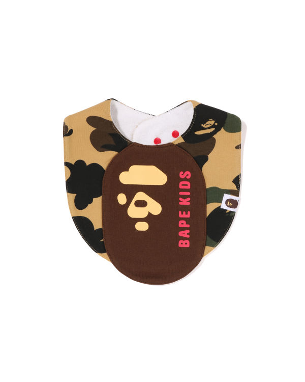 Babero Bape 1st Camo Ape Head Motif Niños Amarillos | 687023-UCZ