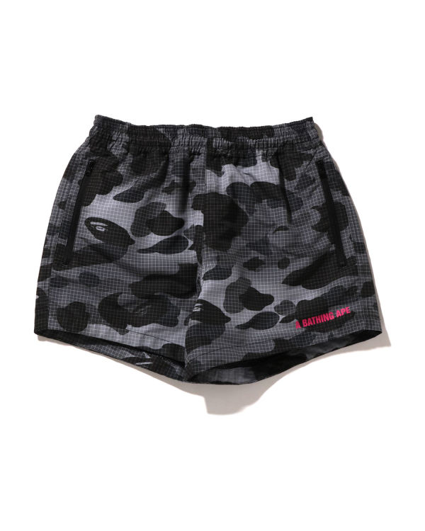 Bermudas Bape Grid Camo Mujer Negros | 723584-MBE