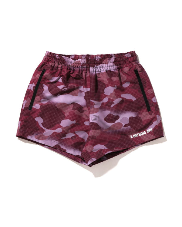 Bermudas Bape Grid Camo Mujer Rojos Oscuro | 461950-SDH