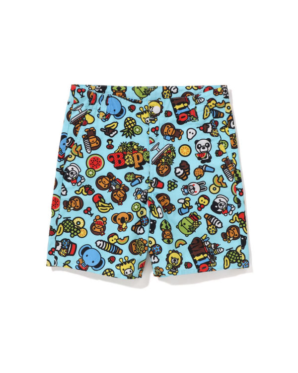 Bermudas Bape Milo Mixed Fruit Niños Azules Claro | 618439-XBP