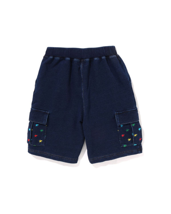 Bermudas Bape Milo STA Jersey Denim Cargo Niños Azules | 758023-NQB