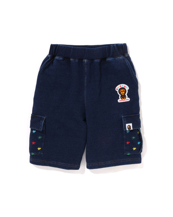 Bermudas Bape Milo STA Jersey Denim Cargo Niños Azules | 758023-NQB