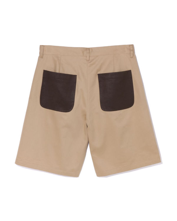 Bermudas Bape Multi Motif Cuero Pocket Chino Hombre Beige | 130865-FGY