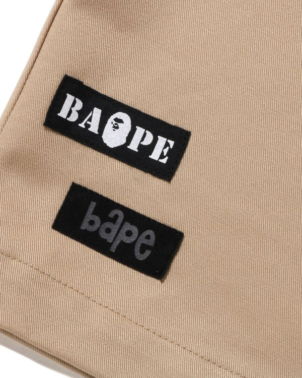 Bermudas Bape Multi Motif Cuero Pocket Chino Hombre Beige | 130865-FGY