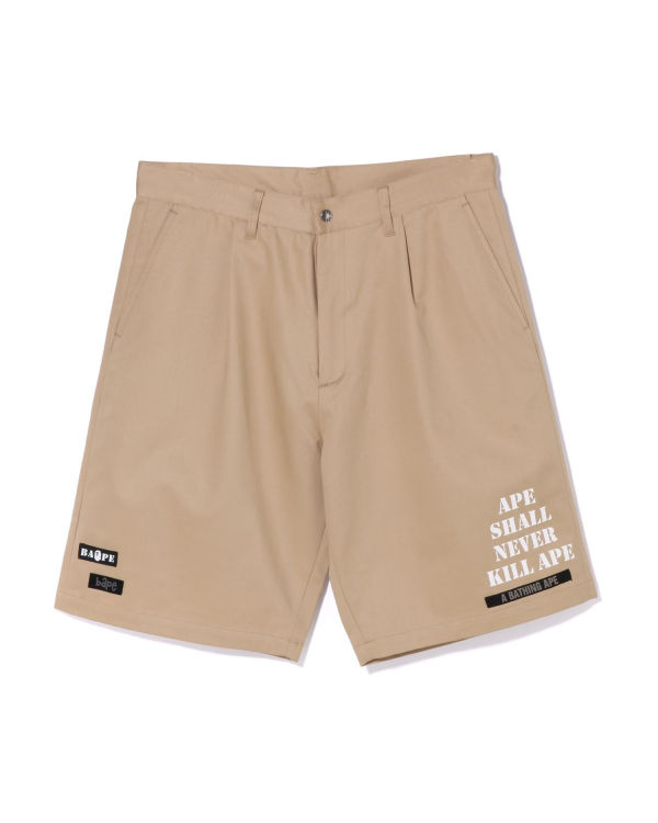 Bermudas Bape Multi Motif Cuero Pocket Chino Hombre Beige | 130865-FGY