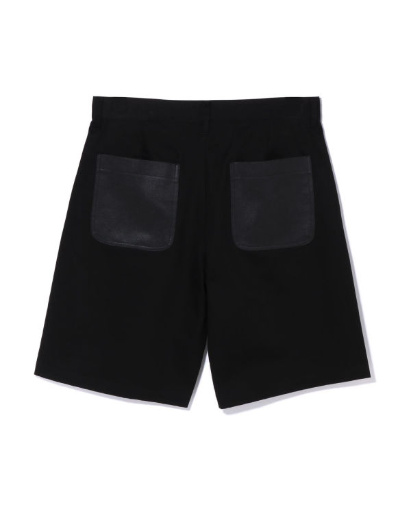 Bermudas Bape Multi Motif Cuero Pocket Chino Hombre Negros | 869345-QAN