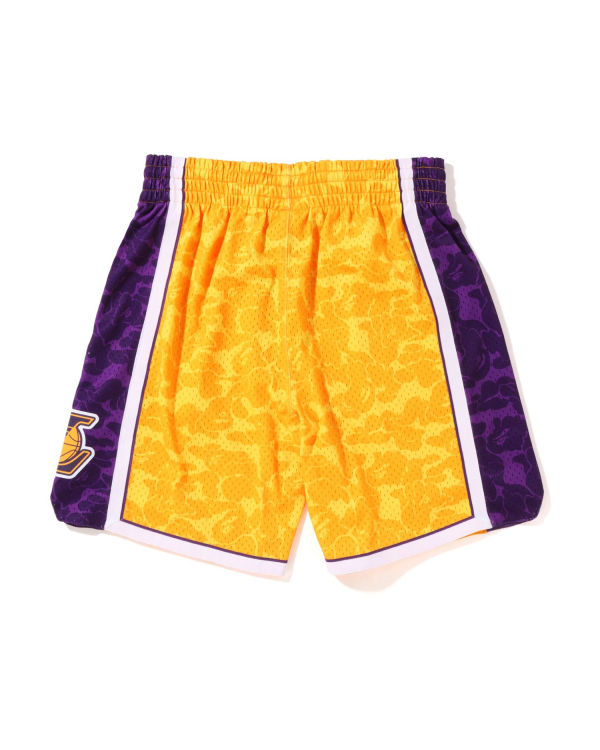 Bermudas Bape X M&N Los Angeles Lakers Jersey Hombre Amarillos | 638071-OGT