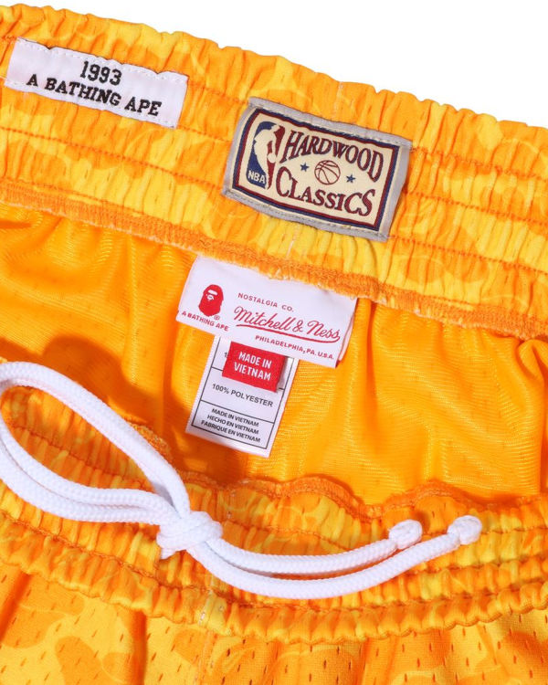 Bermudas Bape X M&N Los Angeles Lakers Jersey Hombre Amarillos | 638071-OGT