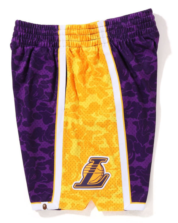 Bermudas Bape X M&N Los Angeles Lakers Jersey Hombre Morados | 759483-MKB