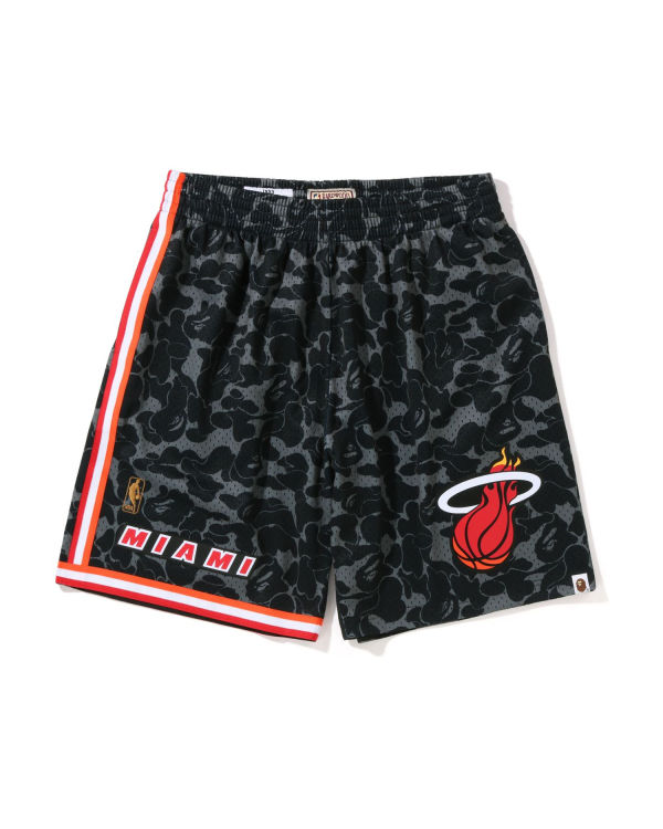 Bermudas Bape X M&N Miami Heat Jersey Hombre Negros | 850643-RTI