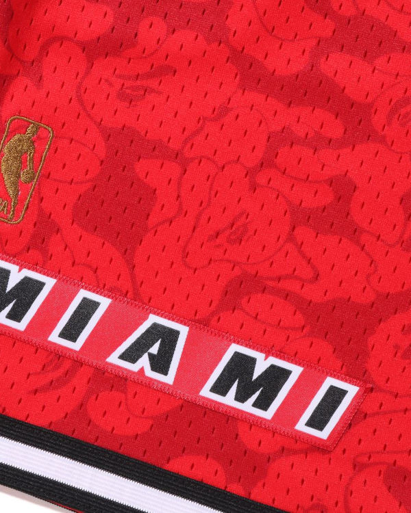 Bermudas Bape X M&N Miami Heat Jersey Hombre Rojos Claro | 932157-QTB