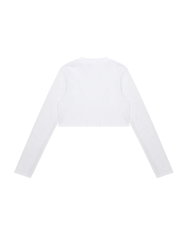 Blusas Bape Cropped turtle neck Mujer Blancos | 289504-NTY