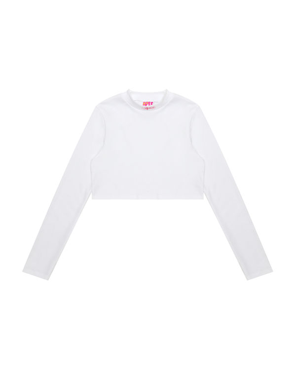 Blusas Bape Cropped turtle neck Mujer Blancos | 289504-NTY