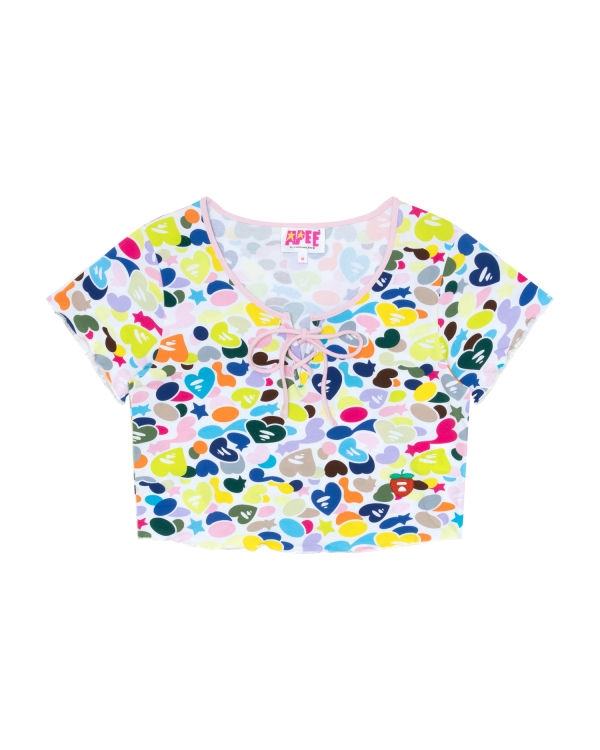 Blusas Bape Encaje-up cropped Mujer Multicolor | 498613-CYN