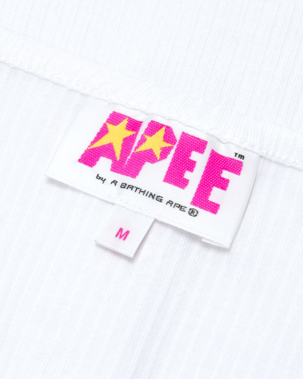 Blusas Bape Logo drawstring cropped Mujer Blancos | 940261-QHW