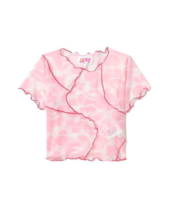 Blusas Bape Pattern mesh crop Mujer Rosas | 127685-PTX