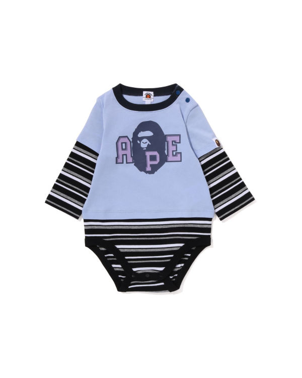 Bodysuit Bape Hoop Ape Head Layered Niños Azules | 819472-MHA