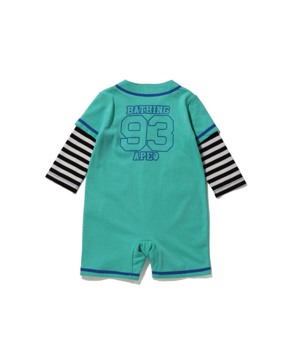 Bodysuit Bape Hoop Baseball Layered Rompers Niños Verde Menta | 013764-HJR