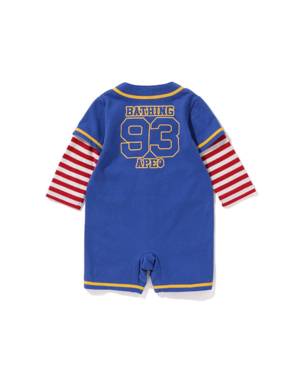 Bodysuit Bape Hoop Baseball Layered Rompers Niños Azules | 073528-HPW