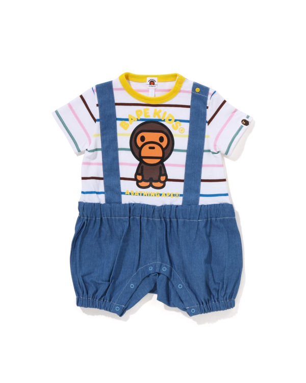 Bodysuit Bape Hoop Milo Suspenders Layered Rompers Niños Blancos | 043162-UEH