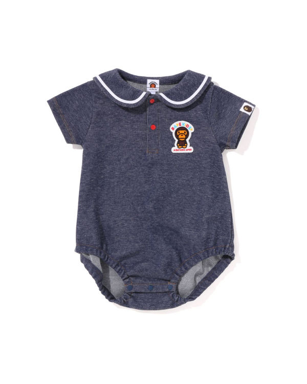 Bodysuit Bape Milo Jersey Denim Sailor Collar Niños Azules | 823061-RWM