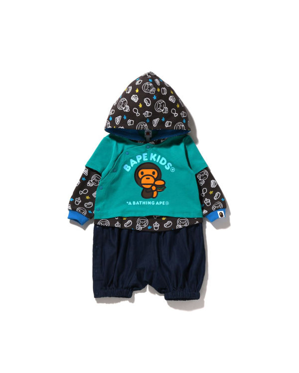 Bodysuit Bape Milo Junk Comida Layered Romper Niños Verde Menta | 018275-IUC