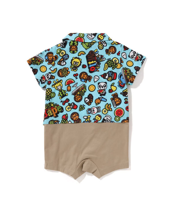 Bodysuit Bape Milo Mixed Fruit Layered Rompers Niños Azules Claro | 452307-GLT