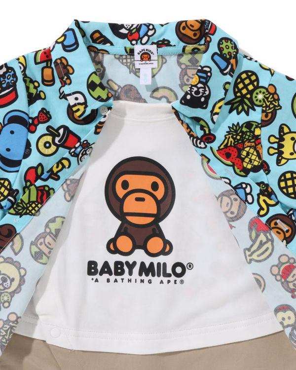 Bodysuit Bape Milo Mixed Fruit Layered Rompers Niños Azules Claro | 452307-GLT