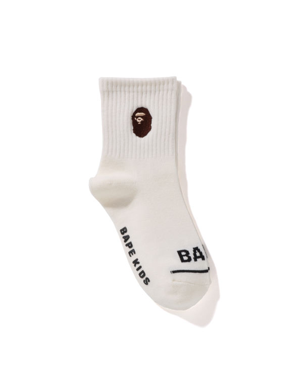 Calcetines Bape Ape Head Acanalado Niños Blancos | 382094-OTG