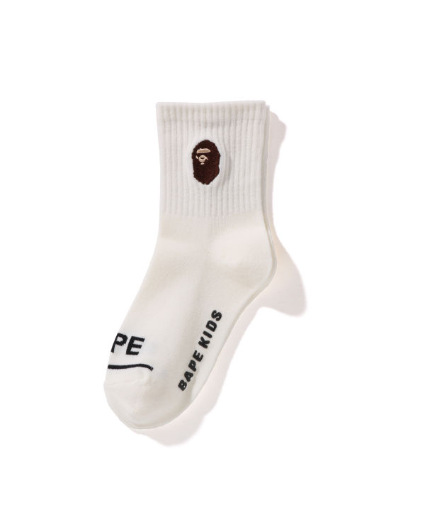 Calcetines Bape Ape Head Acanalado Niños Blancos | 382094-OTG