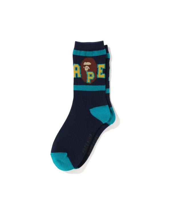 Calcetines Bape Ape Head Line Rib Niños Azul Marino Azules | 639471-CQF