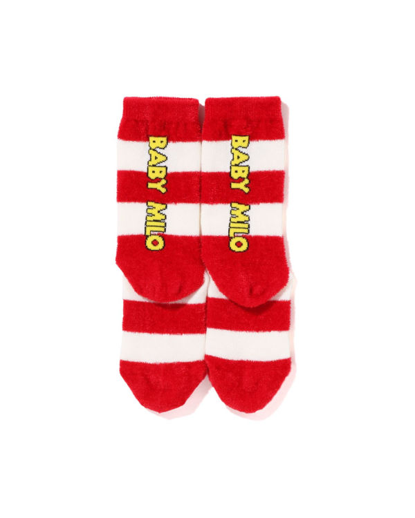 Calcetines Bape Hoop Milo Face Niños Rojos Claro | 461257-LEH