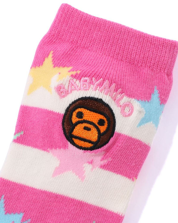 Calcetines Bape Hoop Milo Sta Niños Rosas | 386194-JOK