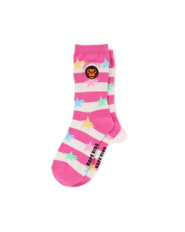 Calcetines Bape Hoop Milo Sta Niños Rosas | 386194-JOK