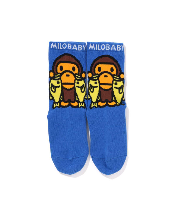 Calcetines Bape Milo Black Bass Niños Azules | 964201-SVG