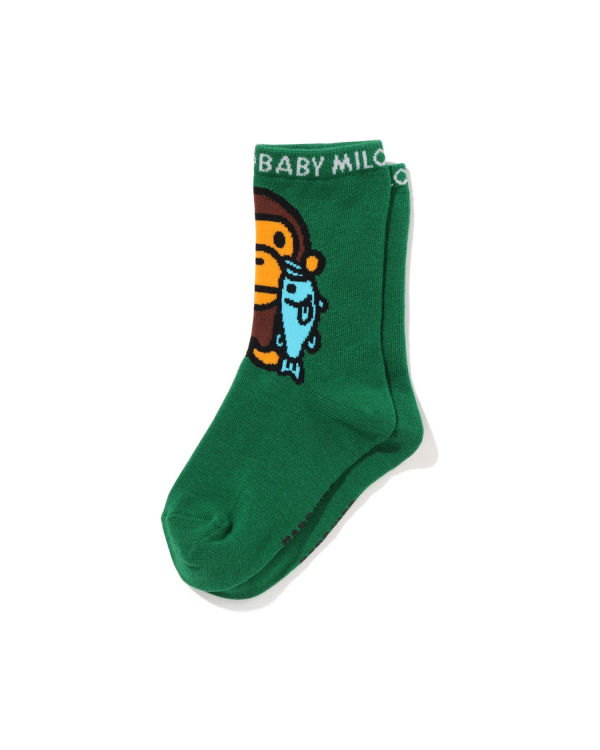 Calcetines Bape Milo Black Bass Niños Turquesa | 185093-JCB